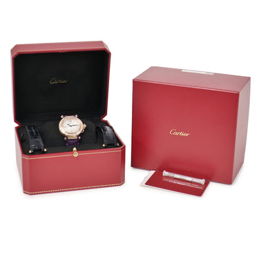 腕時計 カルティエ Cartier パシャ ドゥ カルティエ WJPA0012 自動巻き メンズ レディース K18RG無垢 純正ダイヤ 青針 ギョウシェ