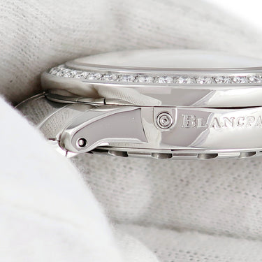 腕時計 ブランパン BLANCPAIN レマン ムーンフェイズ 2360-4691A-71 自動巻き レディース OH済 純正ダイヤ 白 ホワイト シェル