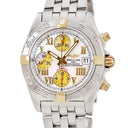 腕時計 ブライトリング BREITLING クロノギャラクティック ビコロ B13358 B154A97PA 自動巻き メンズ K18YG×SS コンビ 白 シェル