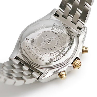 腕時計 ブライトリング BREITLING クロノギャラクティック ビコロ B13358 B154A97PA 自動巻き メンズ K18YG×SS コンビ 白 シェル