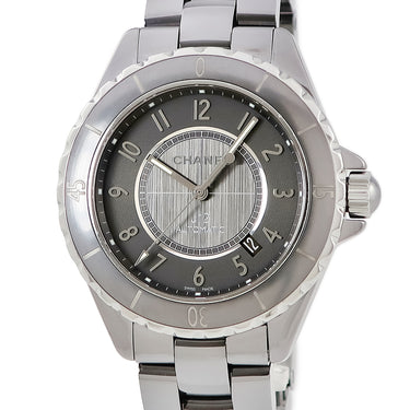 腕時計 シャネル CHANEL J12 クロマティック 41mm H2934 自動巻き メンズ グレー 逆回転防止ベゼル デイト アラビア