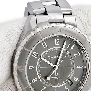 腕時計 シャネル CHANEL J12 クロマティック 41mm H2934 自動巻き メンズ グレー 逆回転防止ベゼル デイト アラビア
