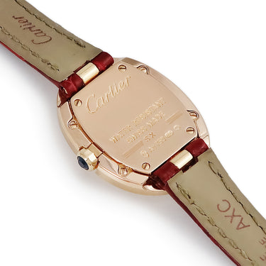 腕時計 カルティエ Cartier ベニュワール SM W8000007 クオーツ レディース K18PG無垢 ローマン 青針 オーバル