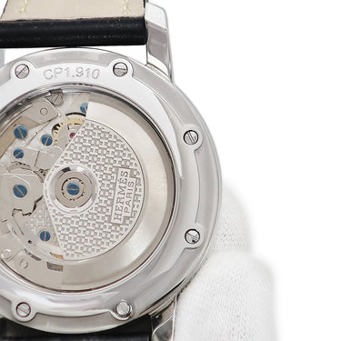 腕時計 エルメス HERMES クリッパー クロノグラフ CP1.910.330 自動巻き メンズ デイト ブラック 黒 スモールセコンド