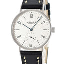 腕時計 ノモス NOMOS タンジェント TN174W2 手巻き メンズ OH済 スモールセコンド 青針 アラビア バー シースルーバック