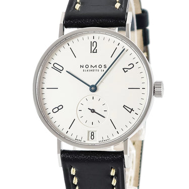 腕時計 ノモス NOMOS タンジェント TN174W2 手巻き メンズ OH済 スモールセコンド 青針 アラビア バー シースルーバック