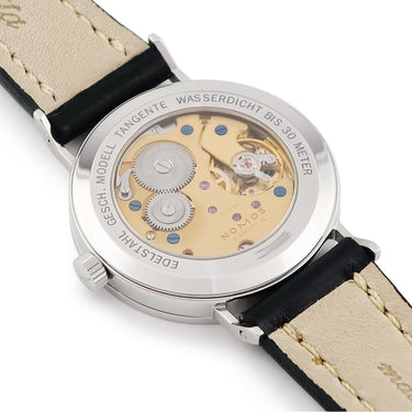 腕時計 ノモス NOMOS タンジェント TN174W2 手巻き メンズ OH済 スモールセコンド 青針 アラビア バー シースルーバック