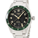 腕時計 ロンジン LONGINES スピリット ズールータイム L3.812.4.63.6 自動巻き メンズ デイト ブラック グリーン 回転ベゼル GMT