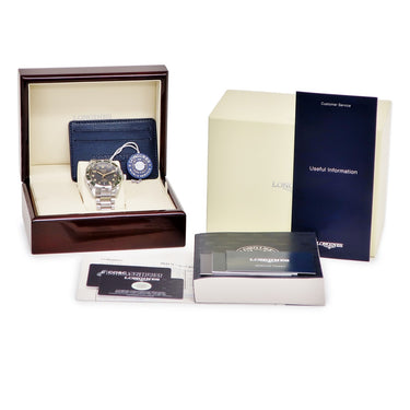 腕時計 ロンジン LONGINES スピリット ズールータイム L3.812.4.63.6 自動巻き メンズ デイト ブラック グリーン 回転ベゼル GMT