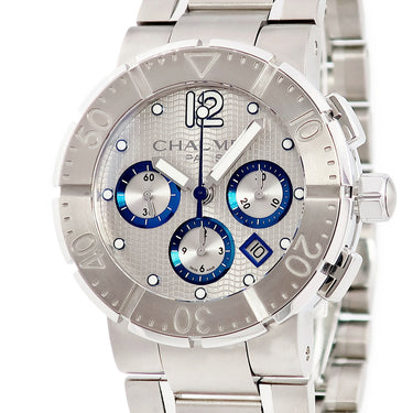 腕時計 ショーメ CHAUMET クラスワン クロノグラフ XXL W17690-45A 自動巻き メンズ シルバー ブルー 逆回転防止ベゼル デイト