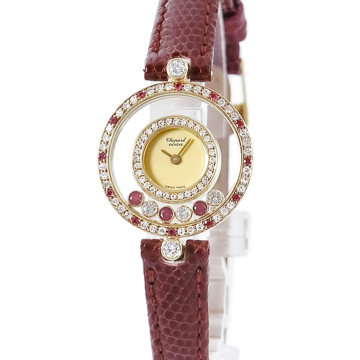 Chopard(ショパール) 腕時計 ハッピーダイヤモンド 20/4191-21 レディース K18YG/6Pムービングダイヤ ボルドー ショパール CHOPARD ハッピーダイヤモンド 20/4191-21 クオーツ