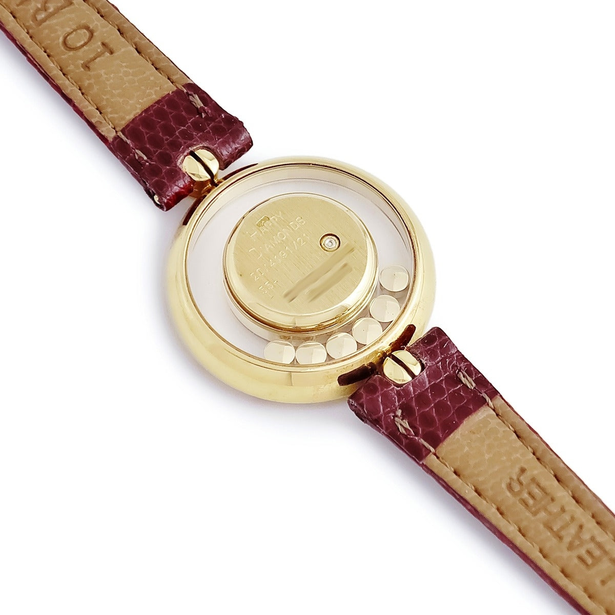 Chopard(ショパール) 腕時計 ハッピーダイヤモンド 20/4191-21 レディース K18YG/6Pムービングダイヤ ボルドー ショパール CHOPARD ハッピーダイヤモンド 20/4191-21 クオーツ