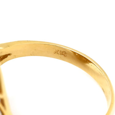 ノンブランド NON BRAND シェルカメオ ブラウン×イエローゴールド K18YG シェル リング 指輪 18K 750 YG 11号