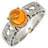 ノンブランド NON BRAND ファイアオパール 1.506ct ダイヤ デザインリング プラチナシルバー Pt900 オパール ダイヤモンド リング 指輪 カボションカット 1石 1粒 遊色 14号