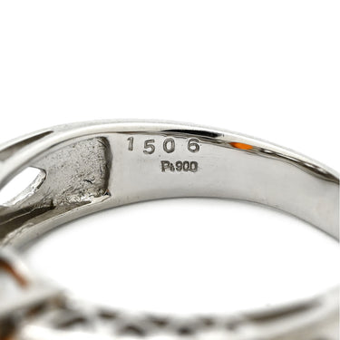 ノンブランド NON BRAND ファイアオパール 1.506ct ダイヤ デザインリング プラチナシルバー Pt900 オパール ダイヤモンド リング 指輪 カボションカット 1石 1粒 遊色 14号