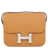 エルメス HERMES コンスタンス3 ミニ ミロワール トフィ ヴォーエプソン ショルダーバッグ シルバー金具 新品 未使用 茶 2024年製