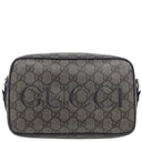 グッチ GUCCI GGスプリーム メッセンジャーバッグ 768391 グレー×ブラック GGスプリームキャンバス レザー ショルダーバッグ マットシルバー金具 PVCコーティング