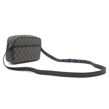 グッチ GUCCI GGスプリーム メッセンジャーバッグ 768391 グレー×ブラック GGスプリームキャンバス レザー ショルダーバッグ マットシルバー金具 PVCコーティング　