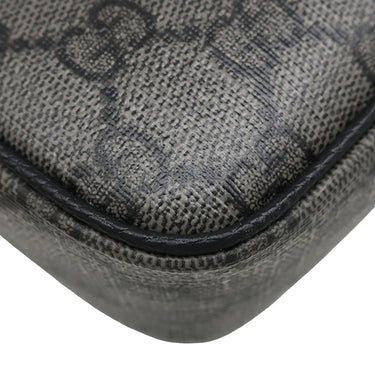 グッチ GUCCI GGスプリーム メッセンジャーバッグ 768391 グレー×ブラック GGスプリームキャンバス レザー ショルダーバッグ マットシルバー金具 PVCコーティング