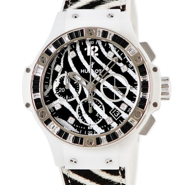 腕時計 ウブロ HUBLOT ビッグバン ホワイトゼブラ クロノグラフ 341.HW.7517.VR.1975 自動巻き メンズ 純正ダイヤ 限定