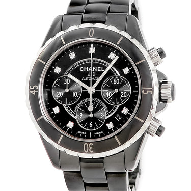 腕時計 シャネル CHANEL J12 クロノグラフ H2419 自動巻き メンズ 純正ダイヤ ブラック セラミック スモールセコンド