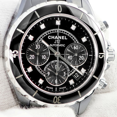 腕時計 シャネル CHANEL J12 クロノグラフ H2419 自動巻き メンズ 純正ダイヤ ブラック セラミック スモールセコンド