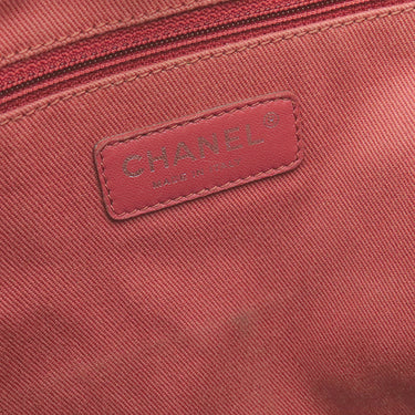 シャネル CHANEL ドーヴィル PM ピンク×ホワイト キャンバス レザー トートバッグ シルバー金具 ロゴ ココマーク チェーン トート