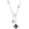 ヴァンクリーフアーペル Van Cleef & Arpels ヴィンテージ アルハンブラ VCARN18900 ホワイトゴールド×マルチカラー K18WG カルセドニー ホワイトマザーオブパール ブレーマザーオブパール ネックレス カルセドニー マザーオブパール3色