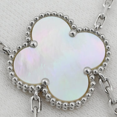 ヴァンクリーフアーペル Van Cleef & Arpels ヴィンテージ アルハンブラ VCARN18900 ホワイトゴールド×マルチカラー K18WG カルセドニー ホワイトマザーオブパール ブレーマザーオブパール ネックレス カルセドニー マザーオブパール3色