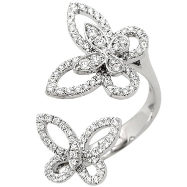 グラフ GRAFF ダブルバタフライ シルエット ダイヤモンド RGR789 ホワイトゴールド K18WG ダイヤモンド リング 指輪 蝶 2モチーフ 8.5号
