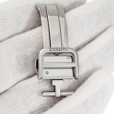 エルメス HERMES 純正 シルバー ステンレススチール 腕時計パーツ 13mm幅対応 バックル ステンレス スチール SS フォールディング 替え Dバックル プッシュ