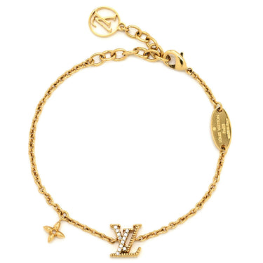 ルイヴィトン LOUIS VUITTON LV アイコニック M00587 ゴールド GP ストラス ブレスレット LVサークル LVイニシャル モノグラム･フラワー