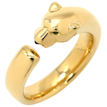 カルティエ Cartier パンテール ドゥ カルティエ SM B4230100 イエローゴールド K18YG オニキス ツァボライト #51(JP11) リング 指輪 18K 750 YG オニキス ツァボライト 10.5号