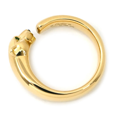カルティエ Cartier パンテール ドゥ カルティエ SM B4230100 イエローゴールド K18YG オニキス ツァボライト #51(JP11) リング 指輪 18K 750 YG オニキス ツァボライト 10.5号