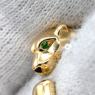 カルティエ Cartier パンテール ドゥ カルティエ SM B4230100 イエローゴールド K18YG オニキス ツァボライト #51(JP11) リング 指輪 18K 750 YG オニキス ツァボライト 10.5号