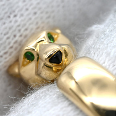 カルティエ Cartier パンテール ドゥ カルティエ SM B4230100 イエローゴールド K18YG オニキス ツァボライト #51(JP11) リング 指輪 18K 750 YG オニキス ツァボライト 10.5号