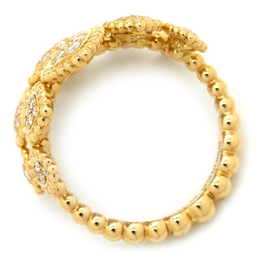ブシュロン BOUCHERON セルパンボエム 5モチーフ ダブルリング JRG03278 イエローゴールド K18YG ダイヤモンド #53(JP13) リング 指輪 18K ドロップ型 13号