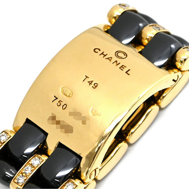 シャネル CHANEL ウルトラワイドリング ブラック✕イエローゴールド K18YG セラミック ダイヤモンド #49（JP9） リング 指輪 CHANEL 18K AU750 YG ダイヤ 9号
