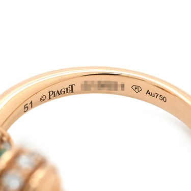 ピアジェ PIAGET ポセション ダイヤリング グリーン×ピンクゴールド K18PG ダイヤモンド マラカイト #51(JP11) リング 指輪 緑 マラカイト 18K 750 PG 11号