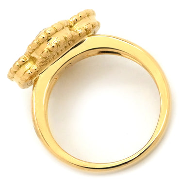 ヴァンクリーフアーペル Van Cleef & Arpels ヴィンテージ アルハンブラ VCARA41100 パールホワイト✕イエローゴールド K18YG ダイヤモンド マザーオブパール #47(JP7) リング 指輪 シェル 7号