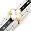 ヴァンクリーフアーペル Van Cleef & Arpels ヴィンテージ アルハンブラ VCARA41100 パールホワイト✕イエローゴールド K18YG ダイヤモンド マザーオブパール #47(JP7) リング 指輪 シェル 7号
