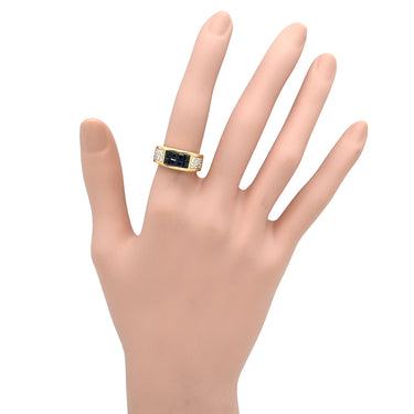 カルティエ Cartier ディアボロ ブルー×イエローゴールド K18YG サファイア ダイヤモンド #50(JP10) リング 指輪 サファイア ダイヤ 18K 750 YG 10号