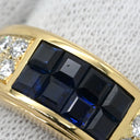 カルティエ Cartier ディアボロ ブルー×イエローゴールド K18YG サファイア ダイヤモンド #50(JP10) リング 指輪 サファイア ダイヤ 18K 750 YG 10号
