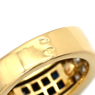 カルティエ Cartier ディアボロ ブルー×イエローゴールド K18YG サファイア ダイヤモンド #50(JP10) リング 指輪 サファイア ダイヤ 18K 750 YG 10号