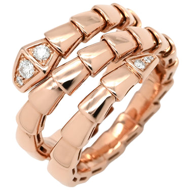 ブルガリ BVLGARI セルペンティ ヴァイパー ダブルコイル 357868 ピンクゴールド K18PG ダイヤモンド 14039 リング 指輪 ダイヤモンド 18K 750 PG 15号