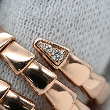 ブルガリ BVLGARI セルペンティ ヴァイパー ダブルコイル 357868 ピンクゴールド K18PG ダイヤモンド 14039 リング 指輪 ダイヤモンド 18K 750 PG 15号