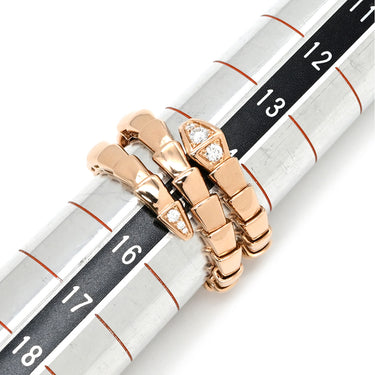 ブルガリ BVLGARI セルペンティ ヴァイパー ダブルコイル 357868 ピンクゴールド K18PG ダイヤモンド 14039 リング 指輪 ダイヤモンド 18K 750 PG 15号