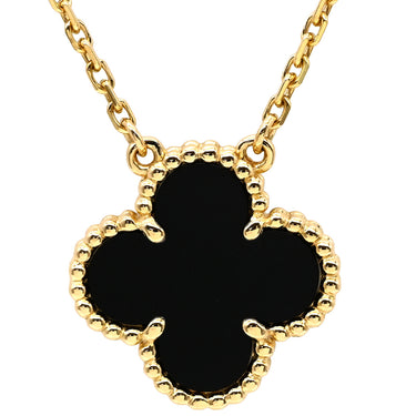 ヴァンクリーフアーペル Van Cleef & Arpels ヴィンテージ アルハンブラ VCARA45800 ブラック×イエローゴールド K18YG オニキス ネックレス Au750 18K オニキス
