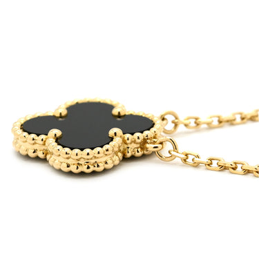 ヴァンクリーフアーペル Van Cleef & Arpels ヴィンテージ アルハンブラ VCARA45800 ブラック×イエローゴールド K18YG オニキス ネックレス Au750 18K オニキス