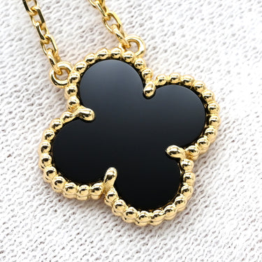 ヴァンクリーフアーペル Van Cleef & Arpels ヴィンテージ アルハンブラ VCARA45800 ブラック×イエローゴールド K18YG オニキス ネックレス Au750 18K オニキス